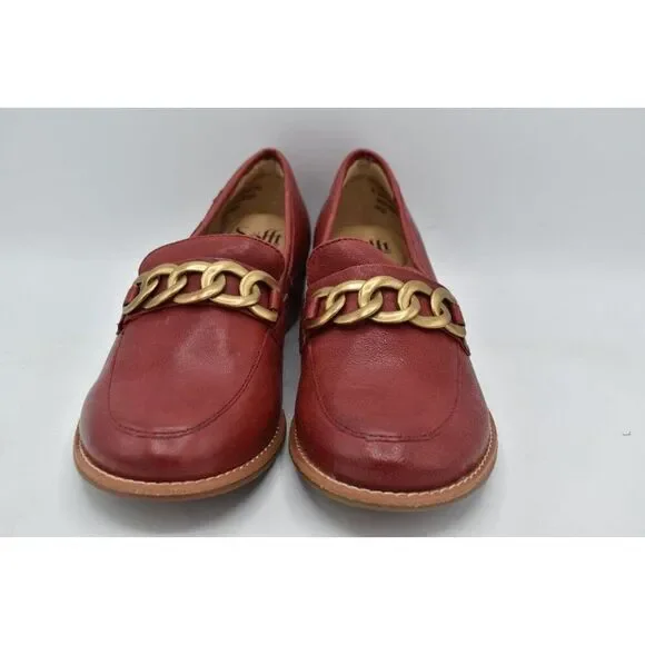 Sofft Womens Size 7.5 Nevara Tango Red Leather Slip On Loafers Shoes - Picture 7 of 12